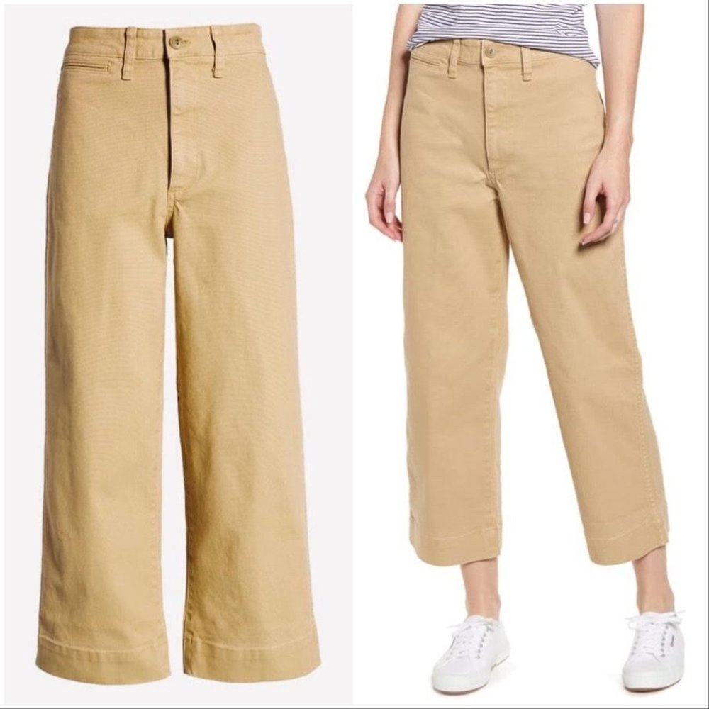 Madewell Emmett Wide-Leg Crop Pants in Toasted Sesame